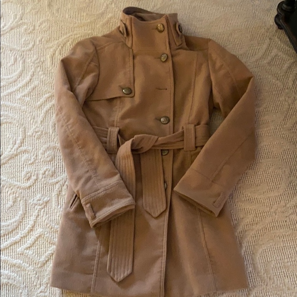 Camel military wool jacket